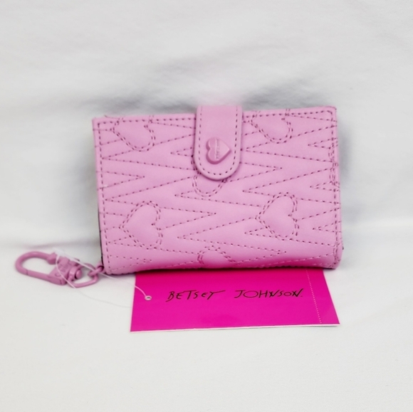 Betsey Johnson Pink XOLEAH Card Case Wallet - Picture 2 of 8